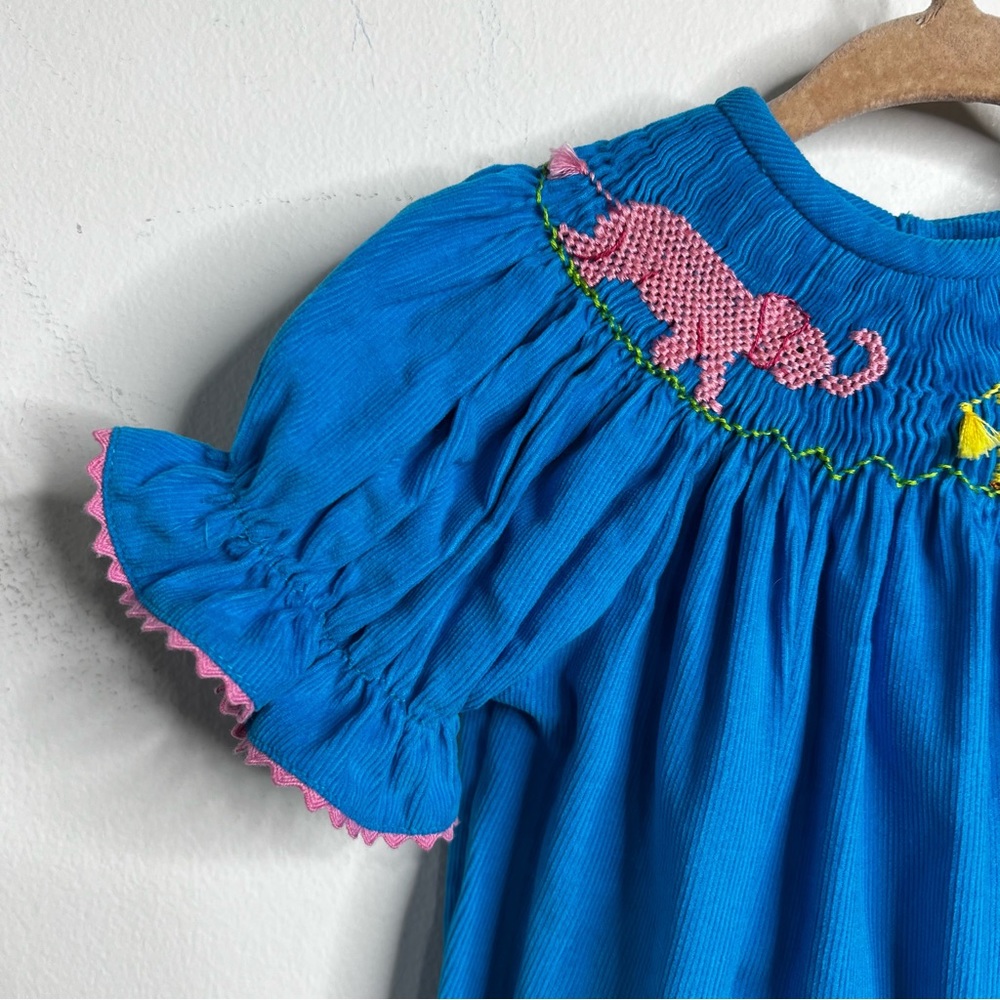 Vive la Fête Safari Animal Embroidered Smocked Romper - Picture 3 of 9